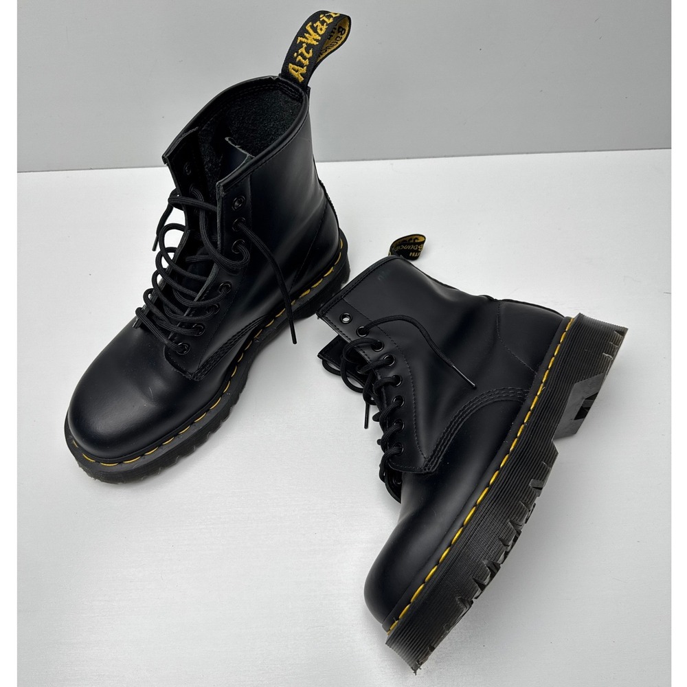 Dr. Martens Jadon Smooth Black Leather Platform 8-Eye Combat Boots 25345 8.5 L